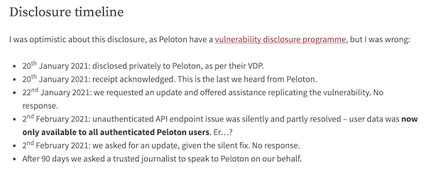 Peloton Disclosure